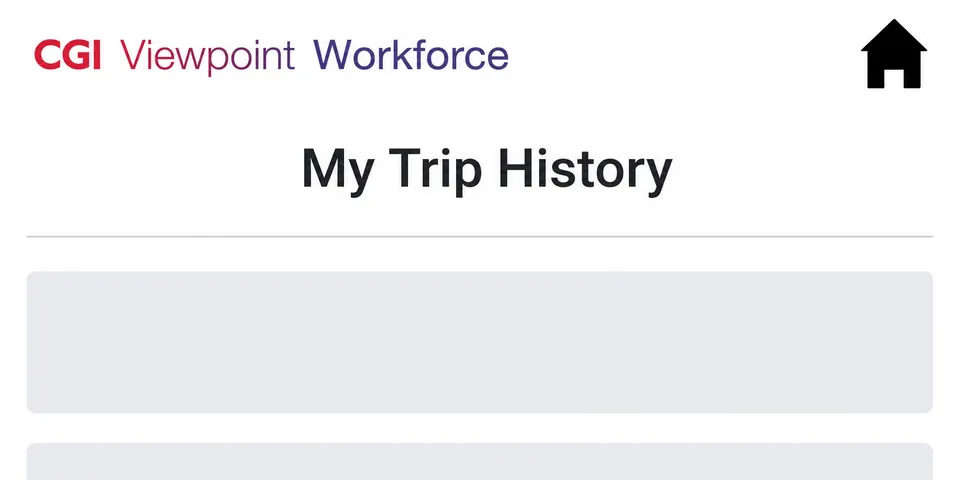 My Trip History page with all personal trip details removed